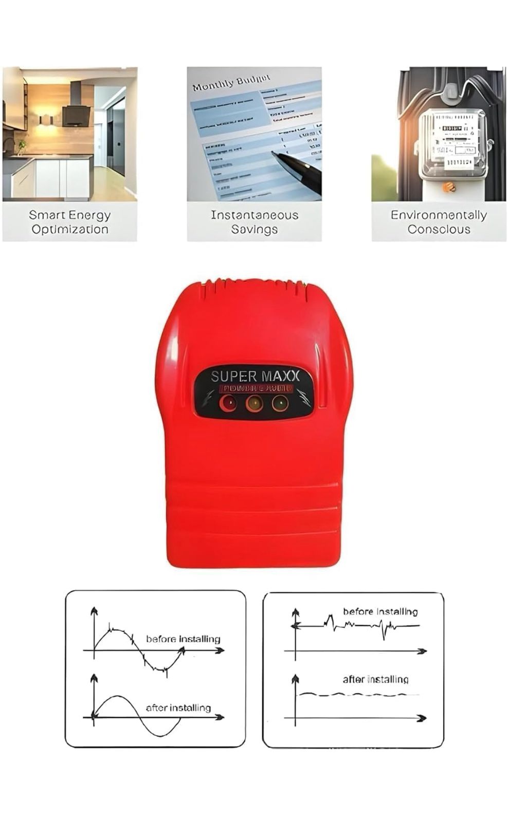 Kohree Super MAXX (Power Saver and Money Saver) Save Upto 40% Electricity Bill Everyday | 3D Hologram Original Tested Product | The Superior, Digital & Powerful Electricity Saver Device (Multi