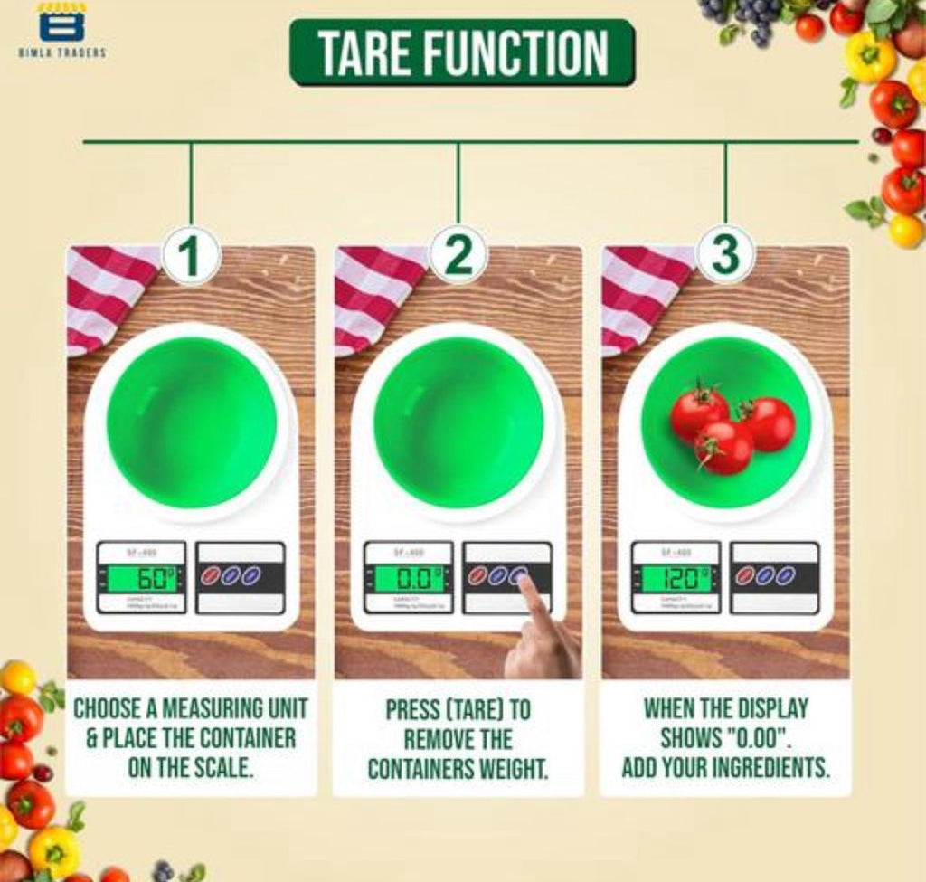 XCLR SF-400 Portable Digital Kitchen Scale 10Kg x 1g with LCD Dt Conversion – Multipurpose Electronic Weighing Machine Display, Tare Function & Uni