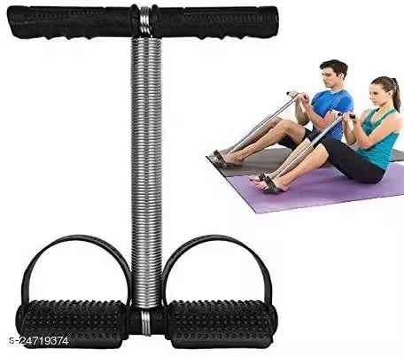 Tummy Trimmer Single Spring Ab Exerciser Fat Burner for Men & Women Ab Exerciser (Black)