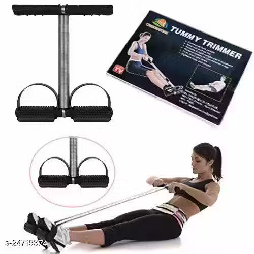 Tummy Trimmer Single Spring Ab Exerciser Fat Burner for Men & Women Ab Exerciser (Black)